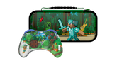 PDP REALMz™ Wireless Controller: Minecraft Forest Biome + Travel Case Plus Minecraft Forest Battle for Nintendo Switch™ Bundle